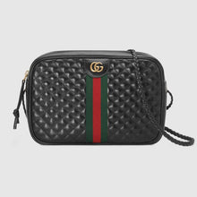 Load image into Gallery viewer, Black Leather - Quilted leather small shoulder bag - Gucci Bag 541051