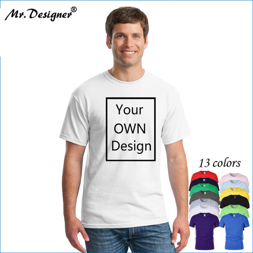 Your OWN Design Brand Logo/Picture Custom Men and women DIY Cotton T shirt Short sleeve Casual T-shirt tops clothes Tee